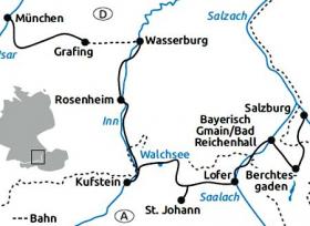 Radtour von München nach Salzburg - Karte