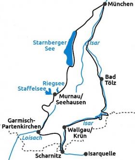 Radurlaub in Ober-Bayern - Karte