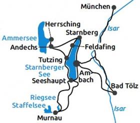 Sterntour am Starnberger See - Karte